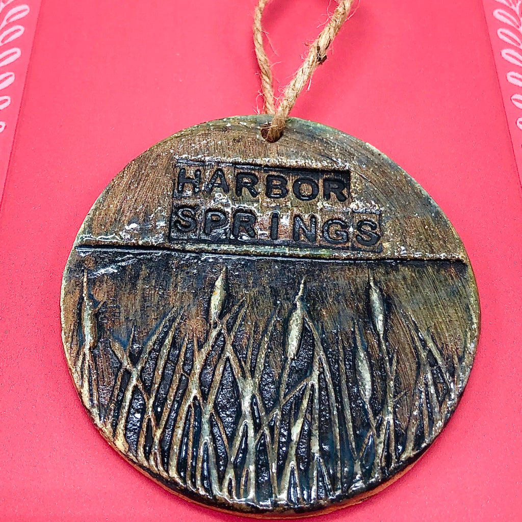 Handmade Ceramic Harbor Springs Ornament