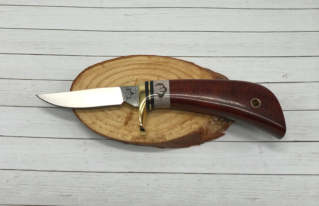 Fishing and hunting knife, 3 inch blade, wrap around sheath, made in michigan, hanni gallery, harbor springs