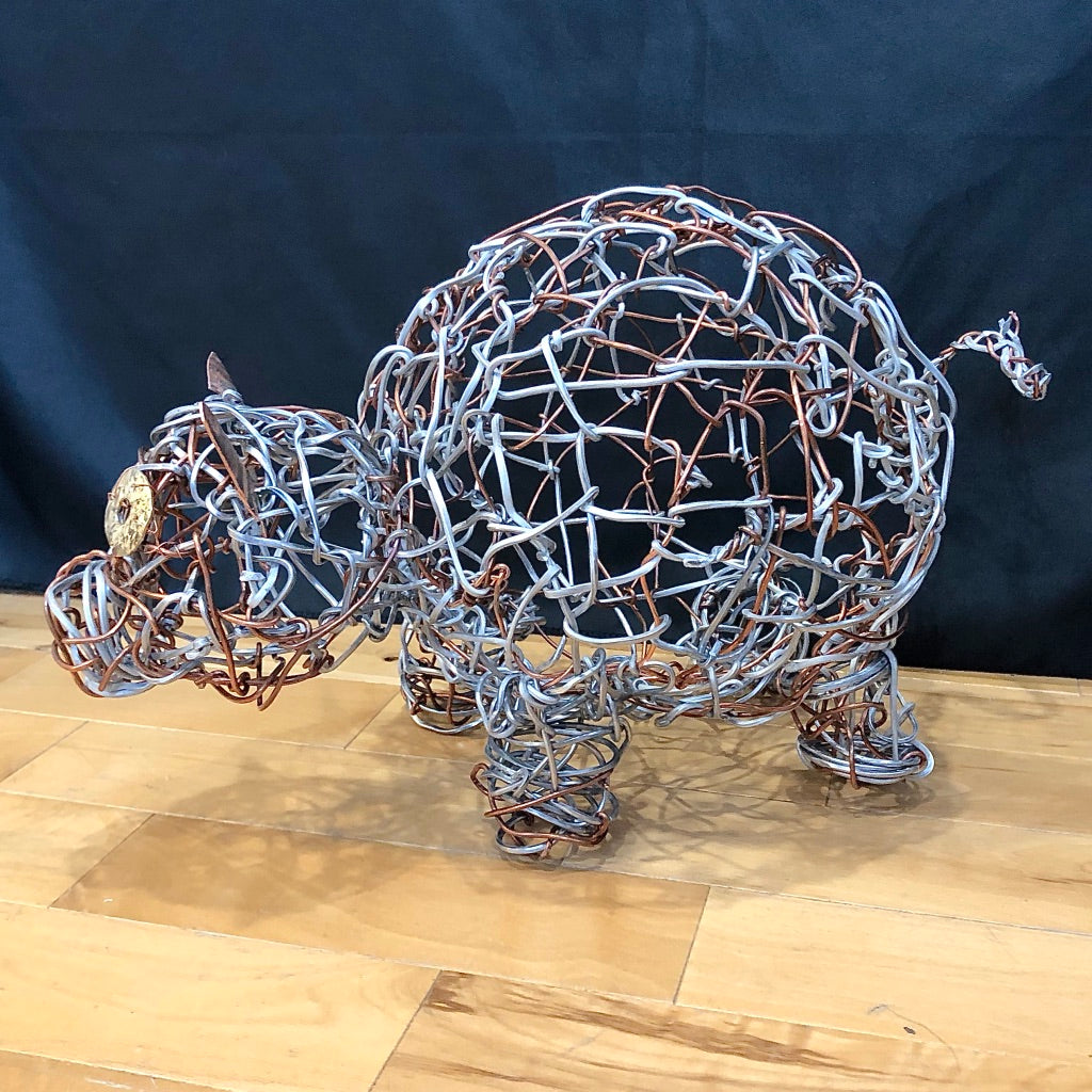 Metal Sculpture "Pickles the Pig"